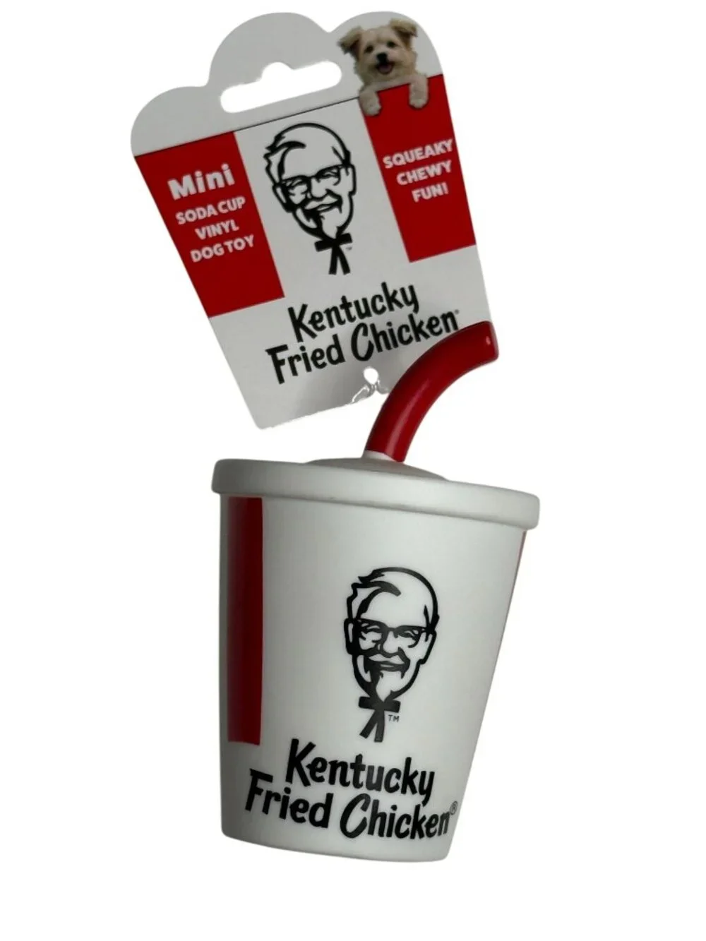 KFC Mini Soda Cup Dog Toy Vinyl Squeaky Pet Toy New